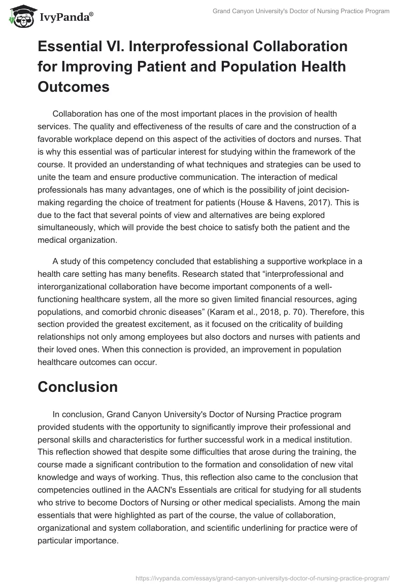 Grand Canyon University's Doctor of Nursing Practice Program. Page 4