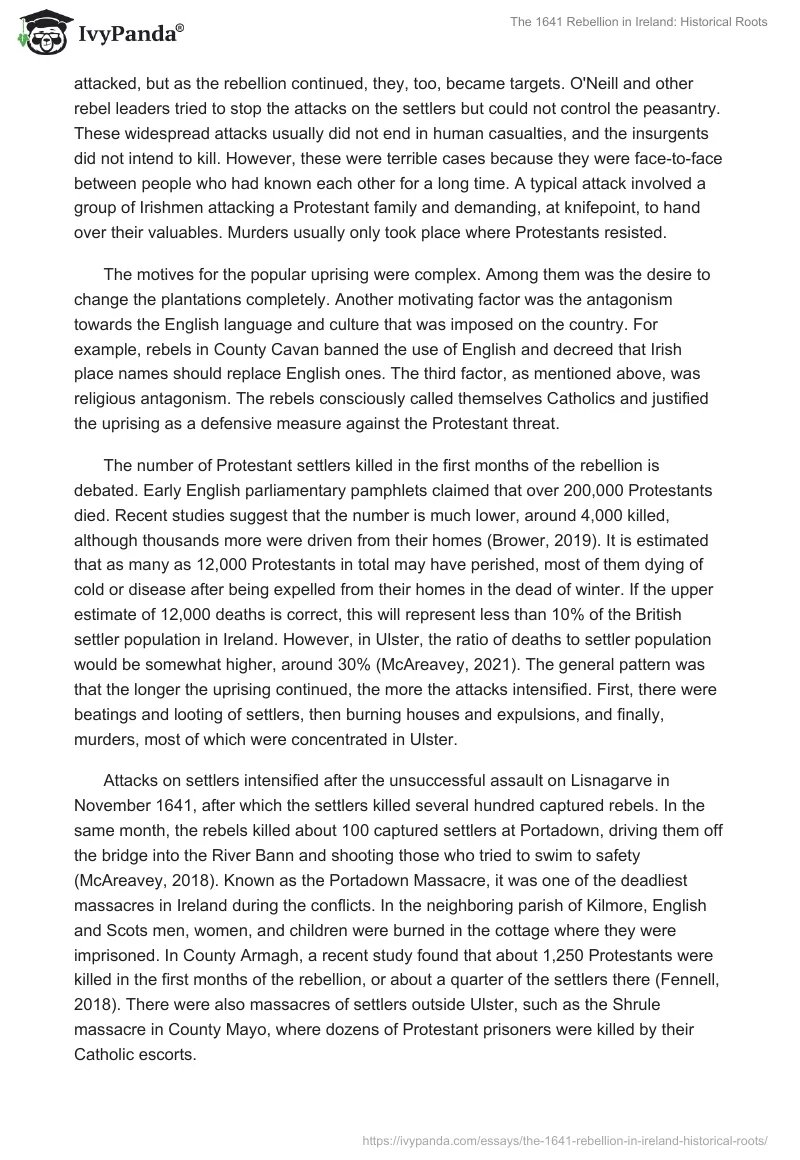 The 1641 Rebellion in Ireland: Historical Roots. Page 4
