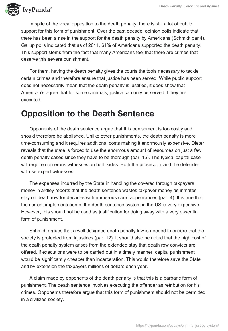 Death Penalty: Every For and Against. Page 3