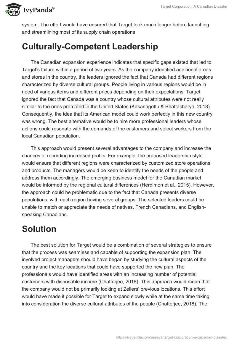 Target Corporation: "A Canadian Disaster". Page 3