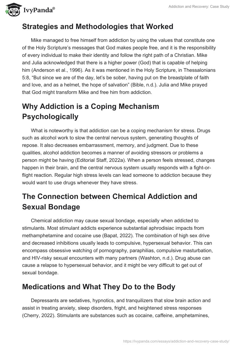 Addiction and Recovery: Case Study. Page 2