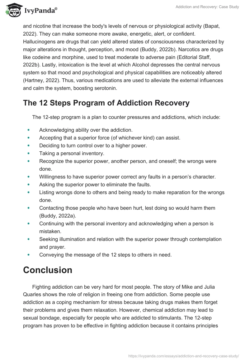 Addiction and Recovery: Case Study. Page 3