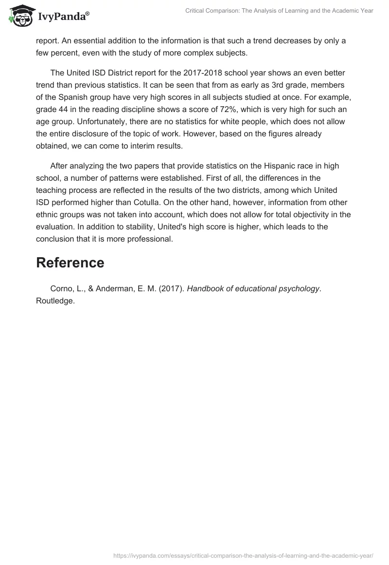 Critical Comparison: The Analysis of Learning and the Academic Year. Page 2