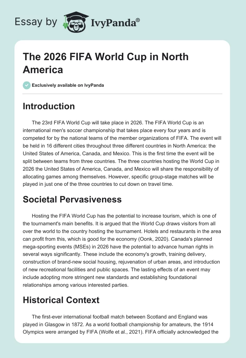 The 2026 FIFA World Cup in North America. Page 1