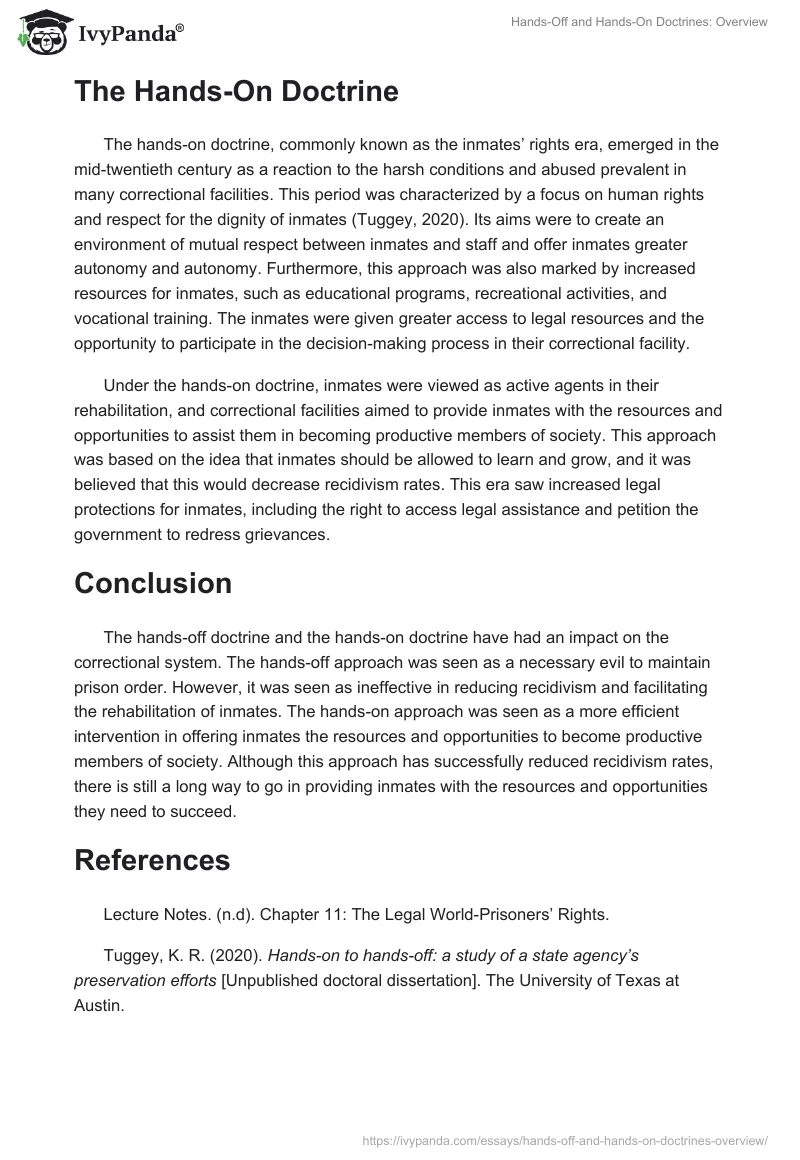 Hands-Off and Hands-On Doctrines: Overview. Page 2