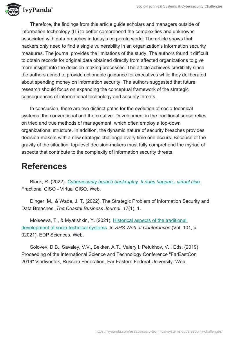 Socio-Technical Systems & Cybersecurity Challenges. Page 3