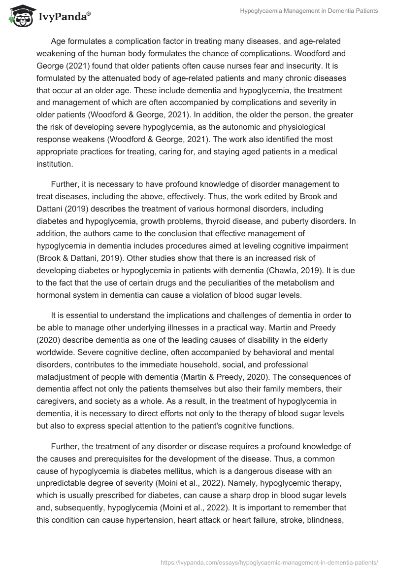 Hypoglycaemia Management in Dementia Patients. Page 2