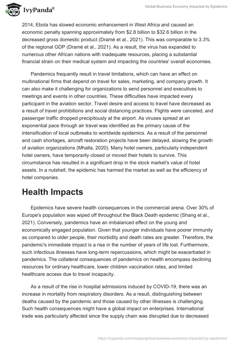 Global Business Economy Impacted by Epidemics. Page 3