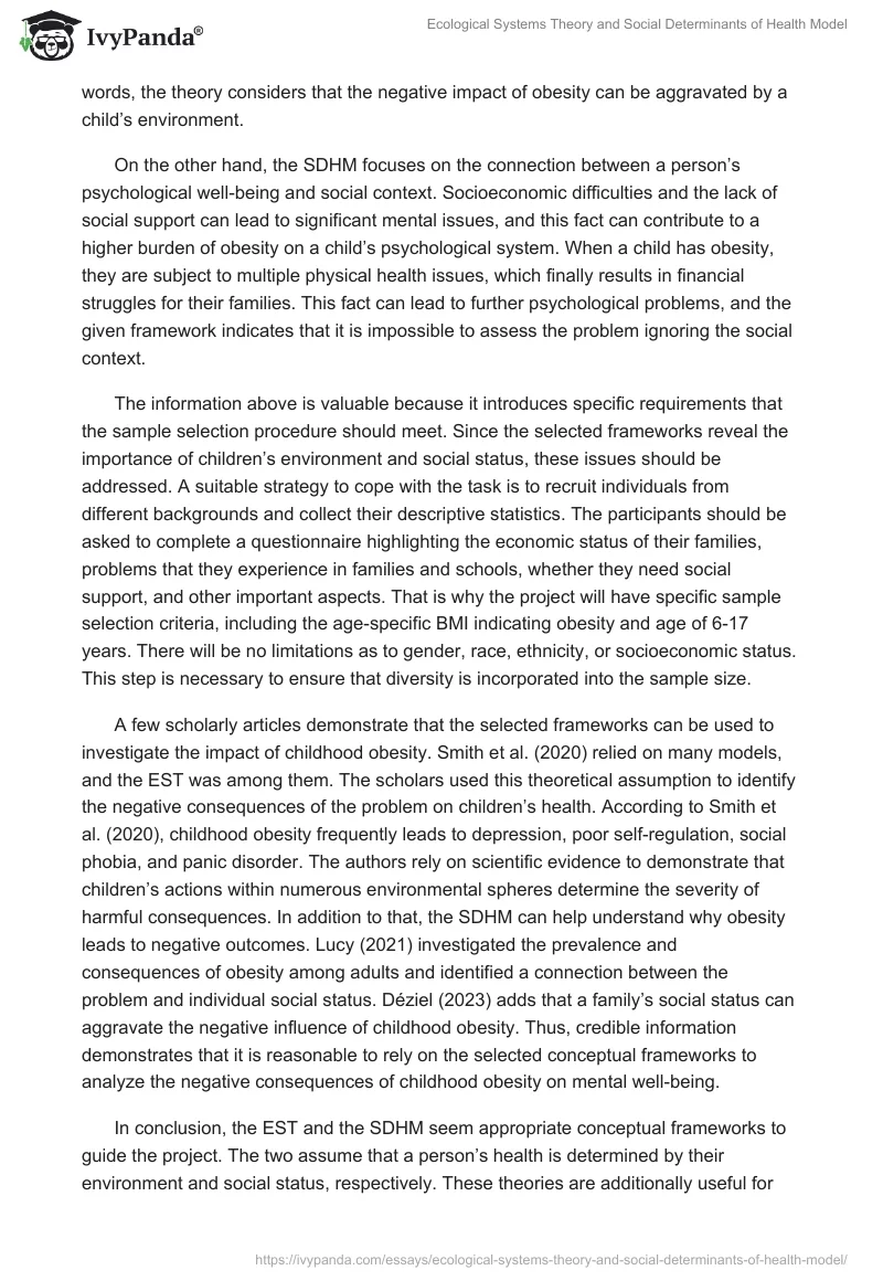 Ecological Systems Theory and Social Determinants of Health Model. Page 2