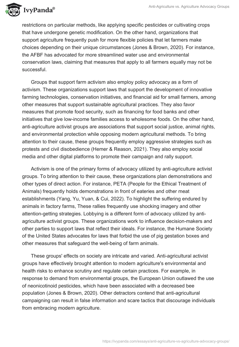 Anti-Agriculture vs. Agriculture Advocacy Groups. Page 2