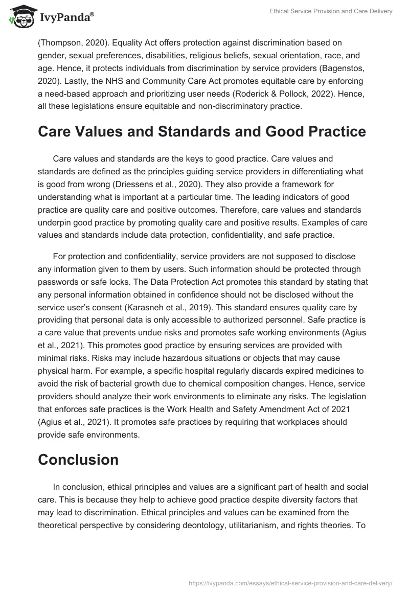 Ethical Service Provision and Care Delivery. Page 5
