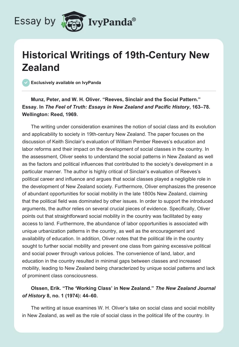 Historical Writings of 19th-Century New Zealand. Page 1