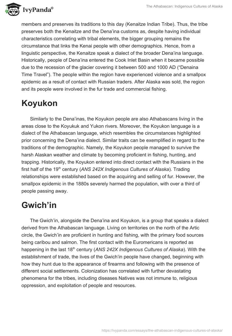 The Athabascan: Indigenous Cultures of Alaska. Page 2