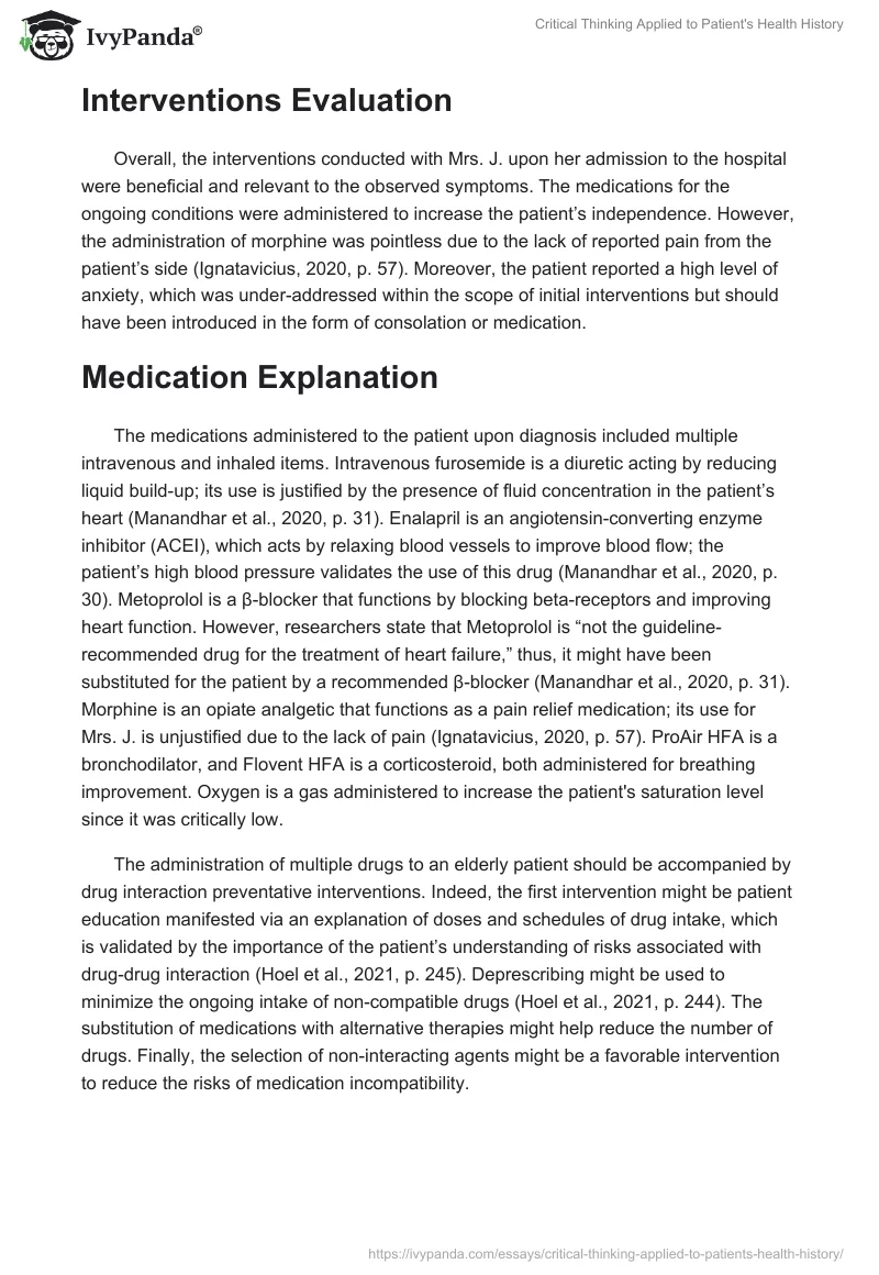 Critical Thinking Applied to Patient's Health History. Page 2