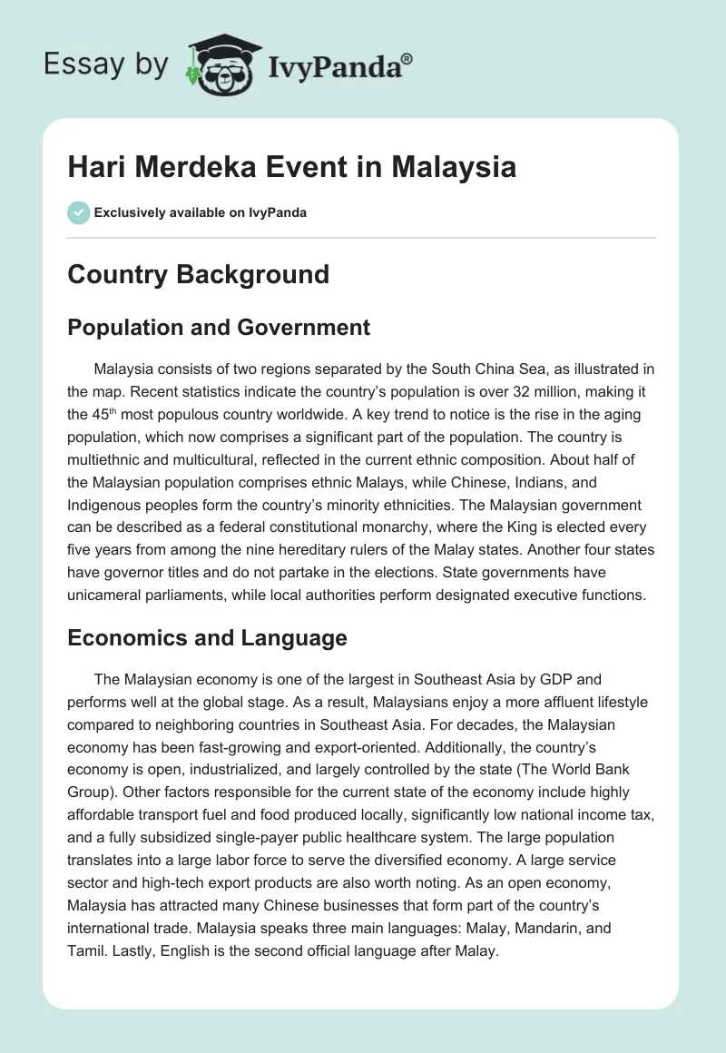 Hari Merdeka Event in Malaysia. Page 1