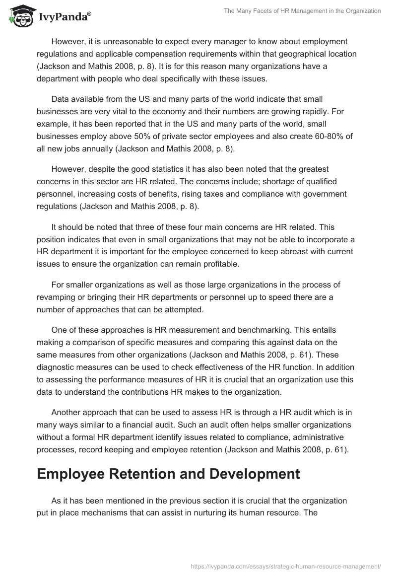 The Many Facets of HR Management in the Organization. Page 2