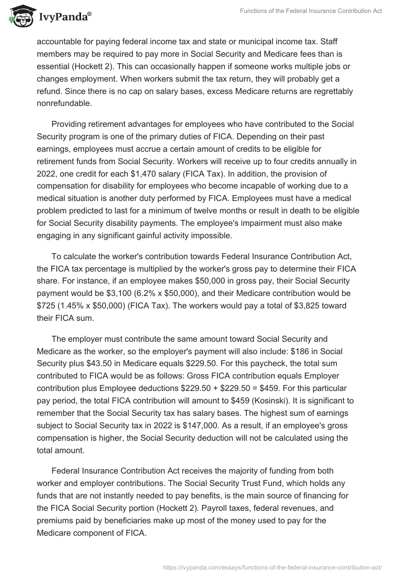 Functions of the Federal Insurance Contribution Act. Page 2