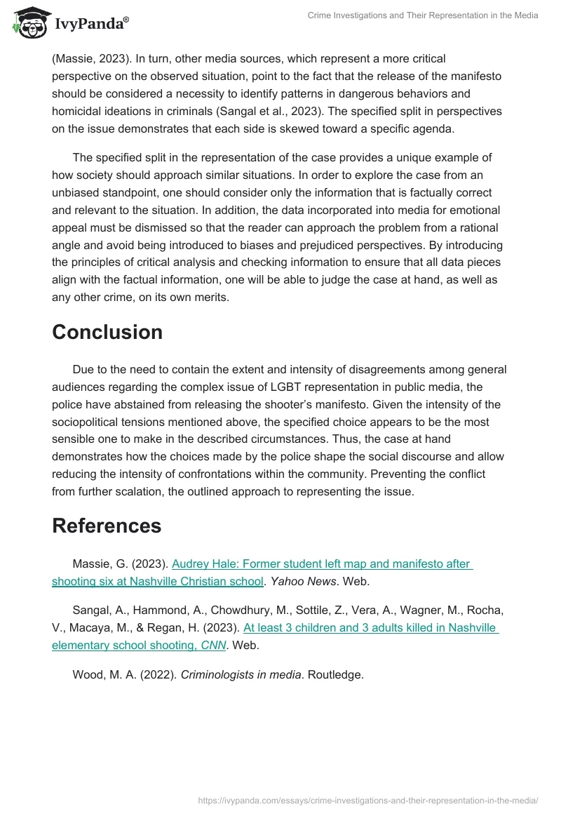 Crime Investigations and Their Representation in the Media. Page 2