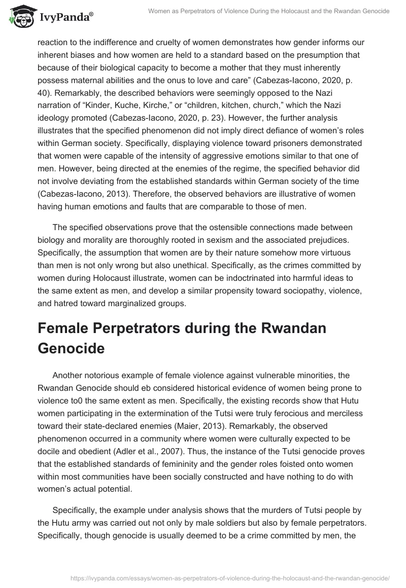 Women as Perpetrators of Violence During the Holocaust and the Rwandan Genocide. Page 2