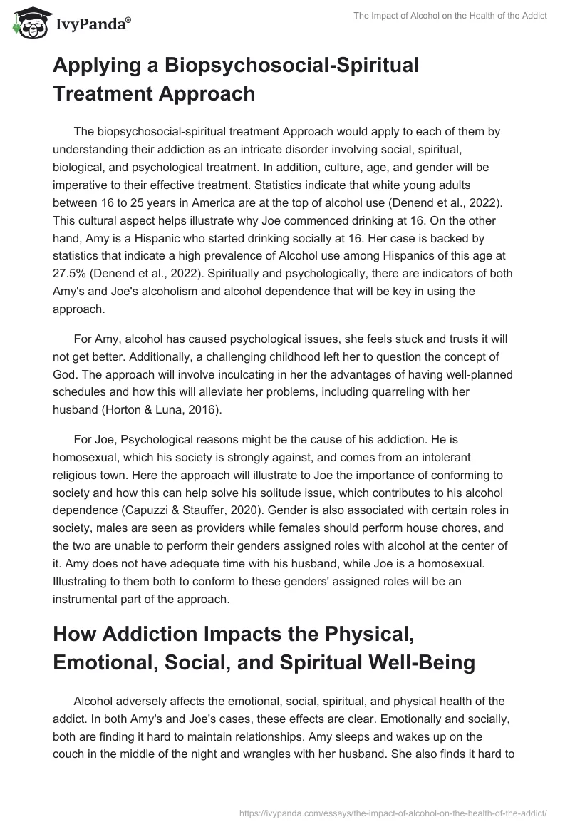 The Impact of Alcohol on the Health of the Addict. Page 2