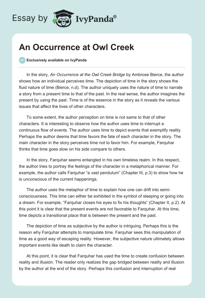 An Occurrence at Owl Creek. Page 1