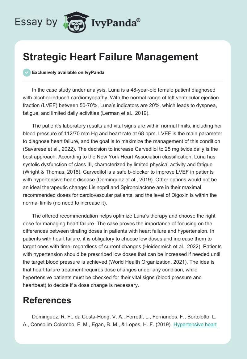 Strategic Heart Failure Management. Page 1