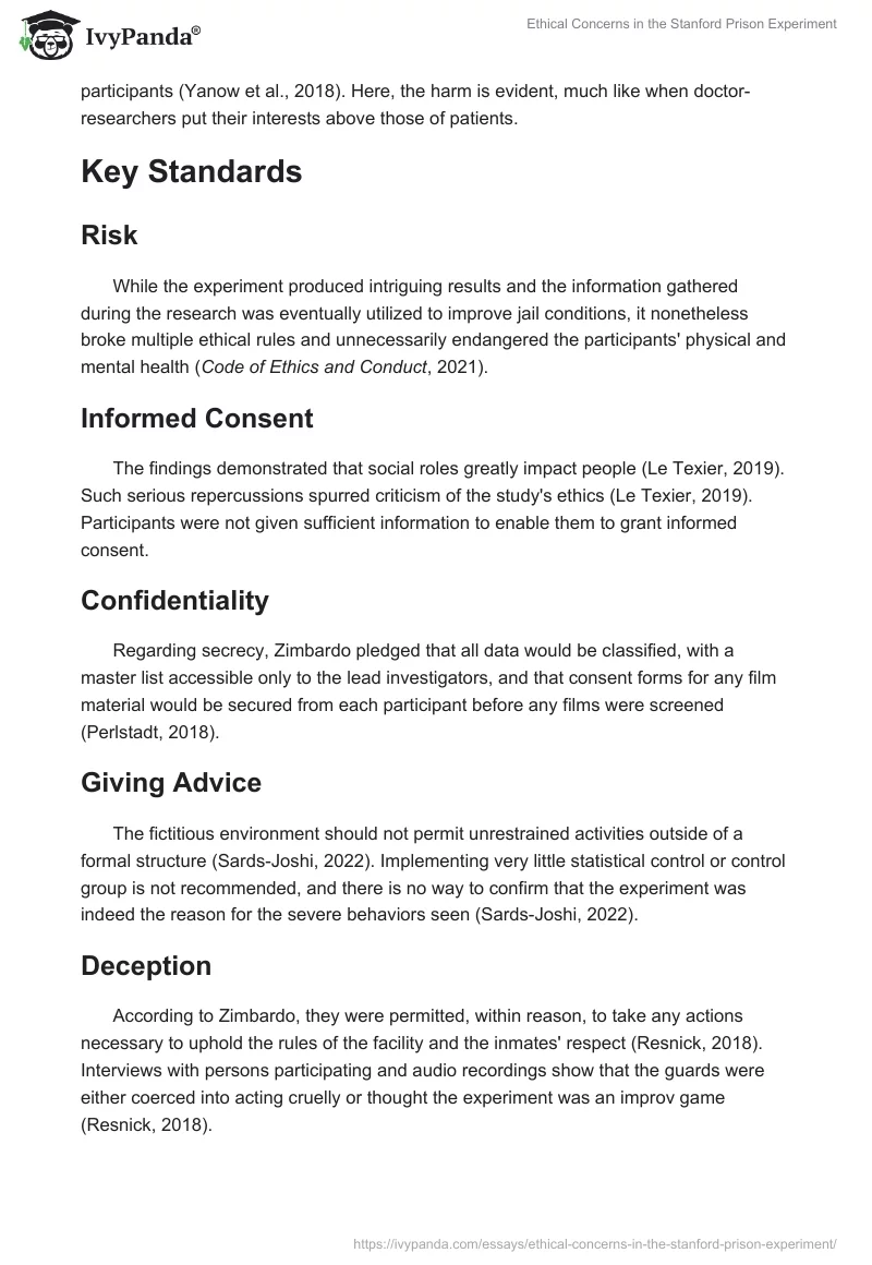 Ethical Concerns in the Stanford Prison Experiment. Page 2