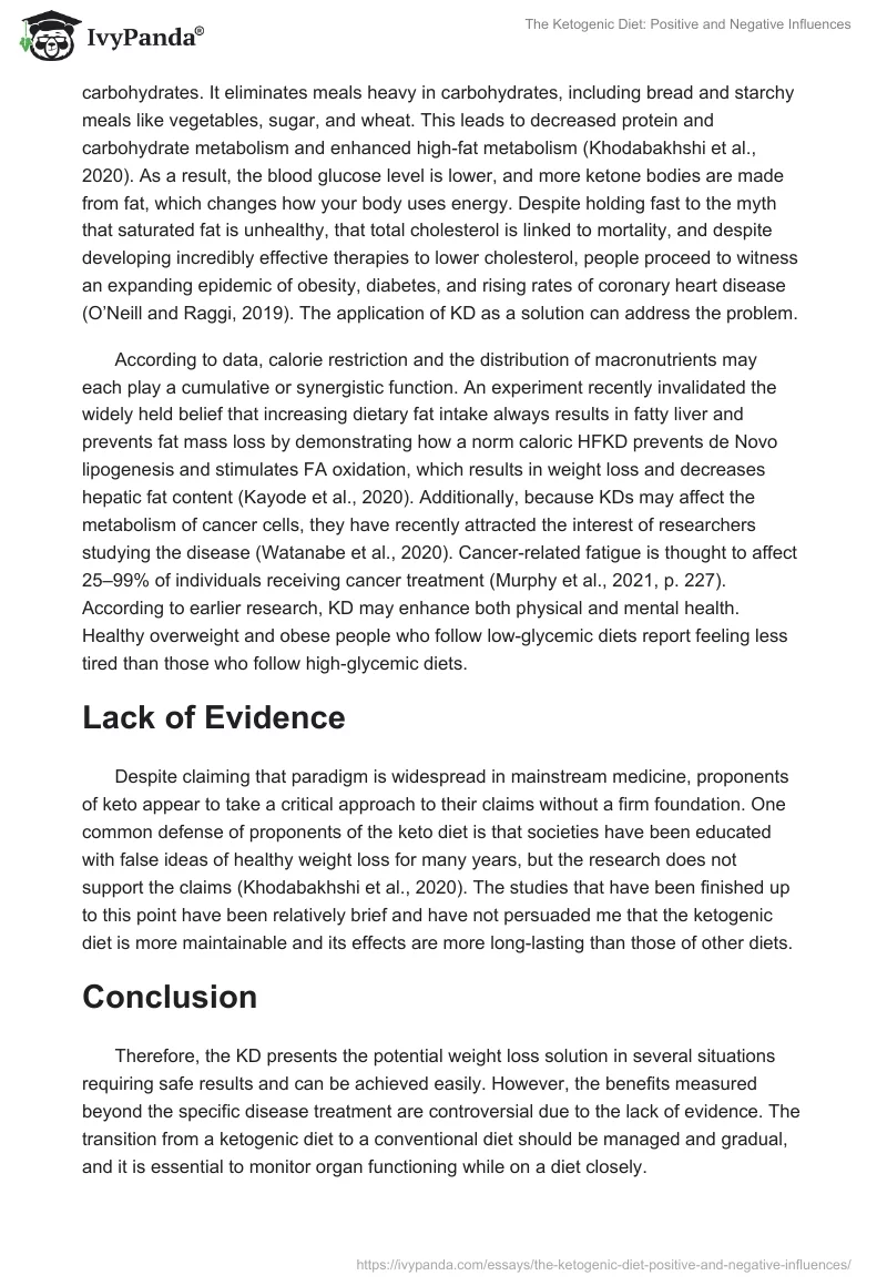 The Ketogenic Diet: Positive and Negative Influences. Page 2