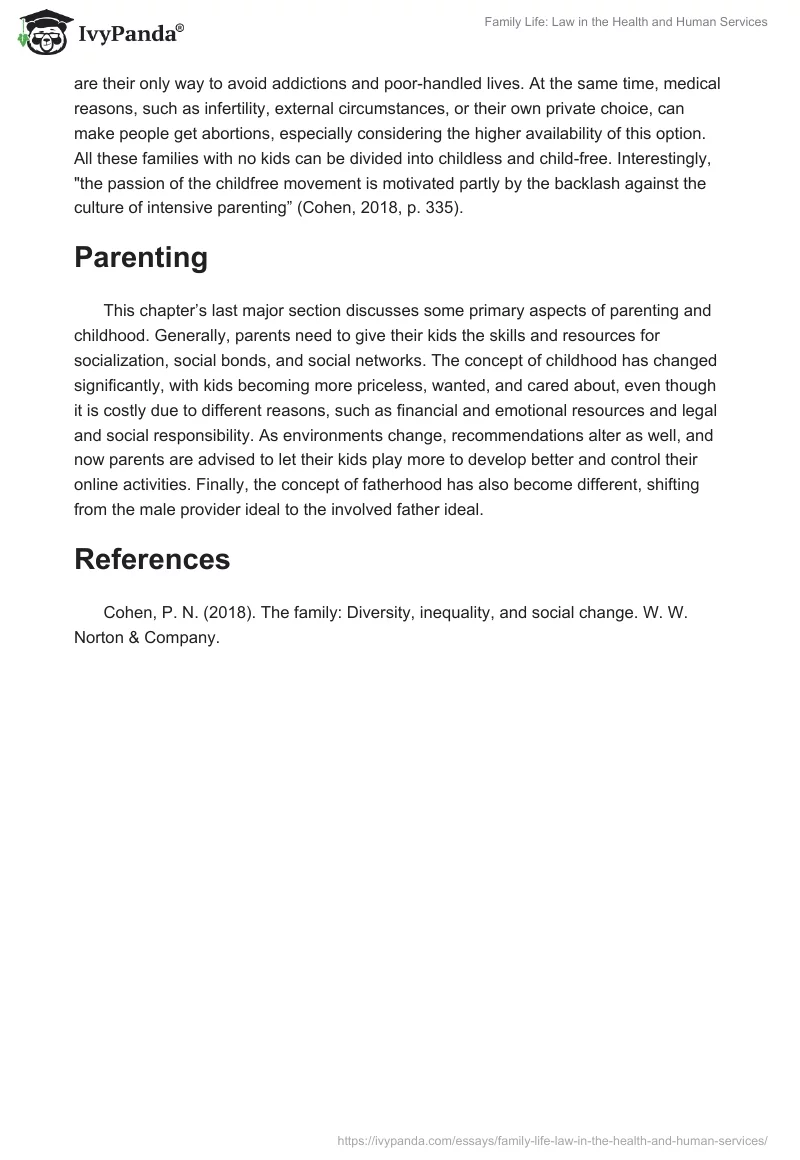 Family Life: Law in the Health and Human Services. Page 2