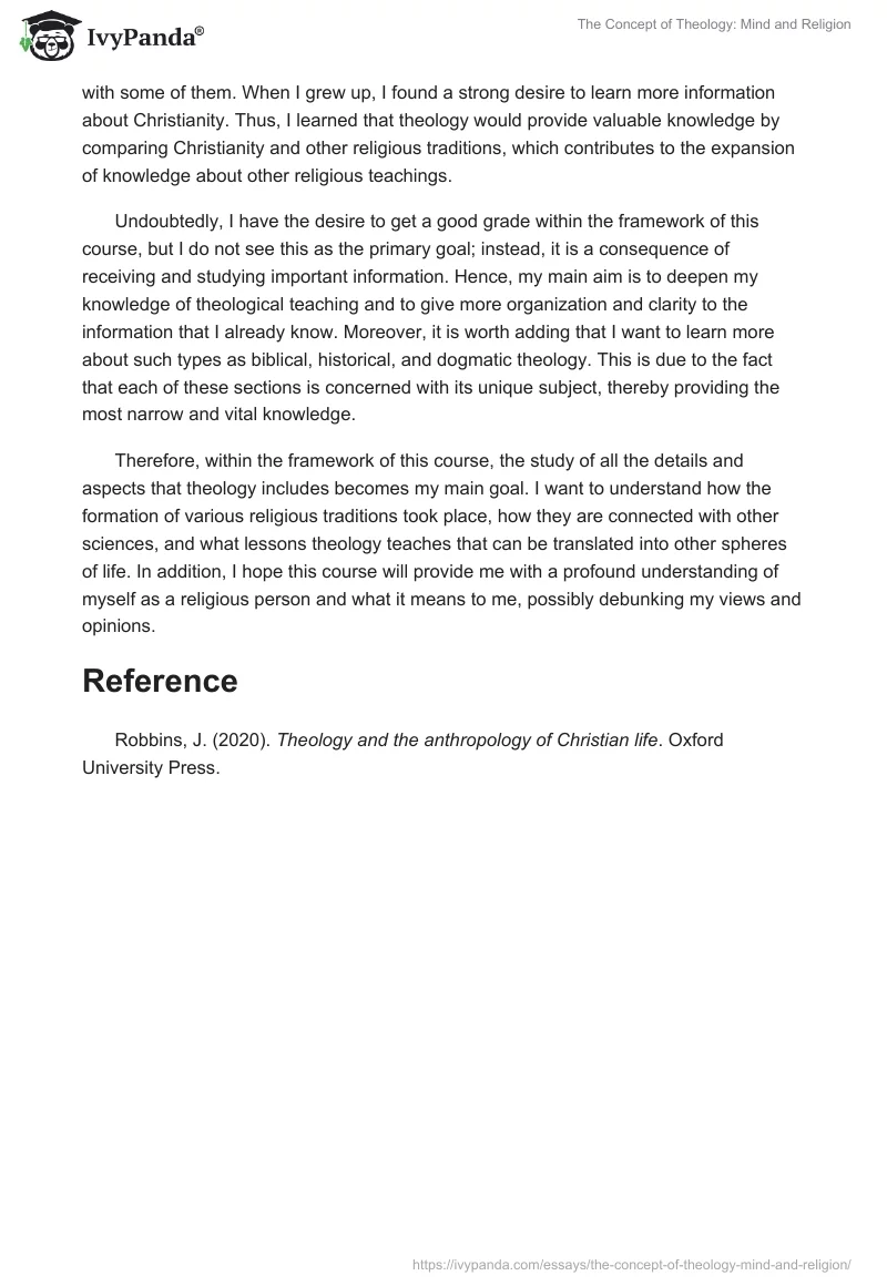 The Concept of Theology: Mind and Religion. Page 2