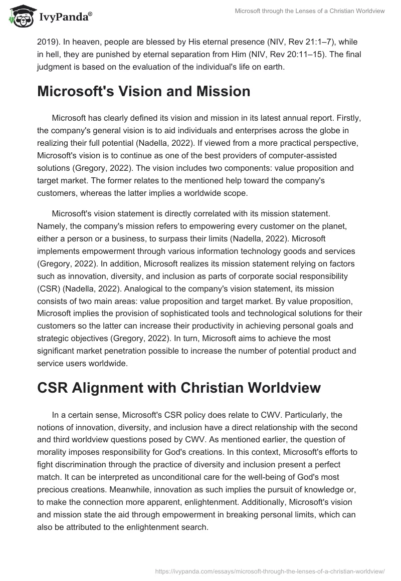 Microsoft through the Lenses of a Christian Worldview. Page 2