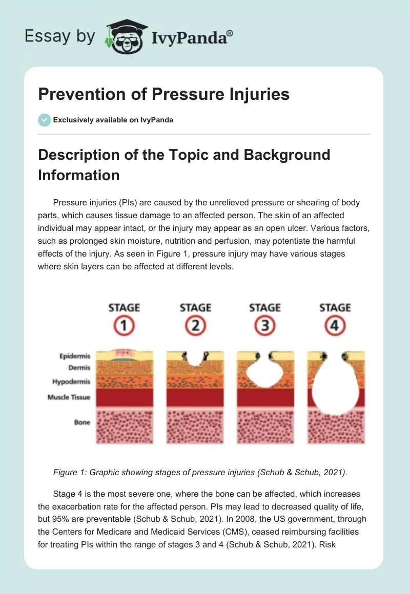 Prevention of Pressure Injuries. Page 1