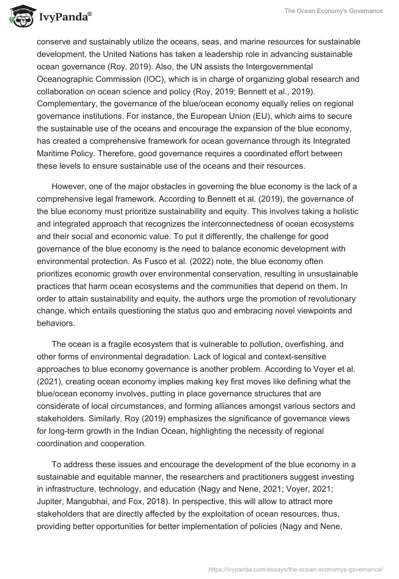 The Ocean Economy's Governance. Page 2