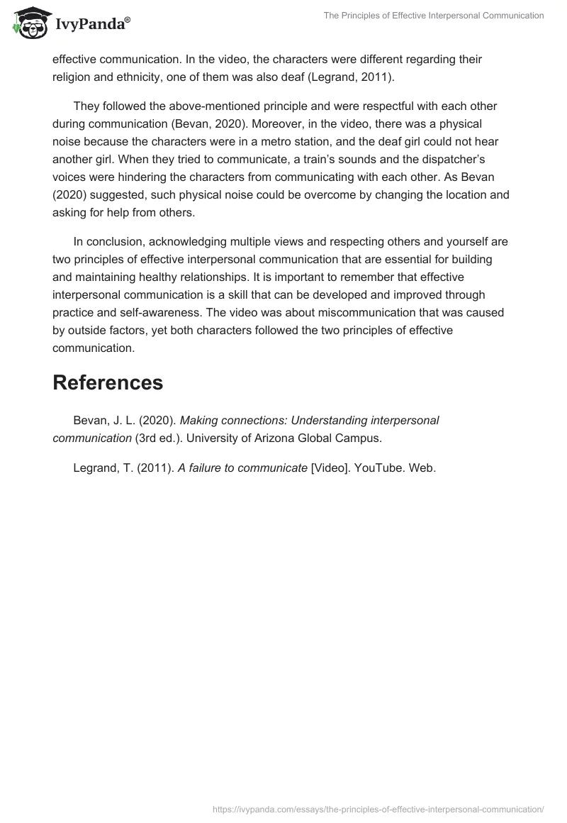 The Principles of Effective Interpersonal Communication. Page 2
