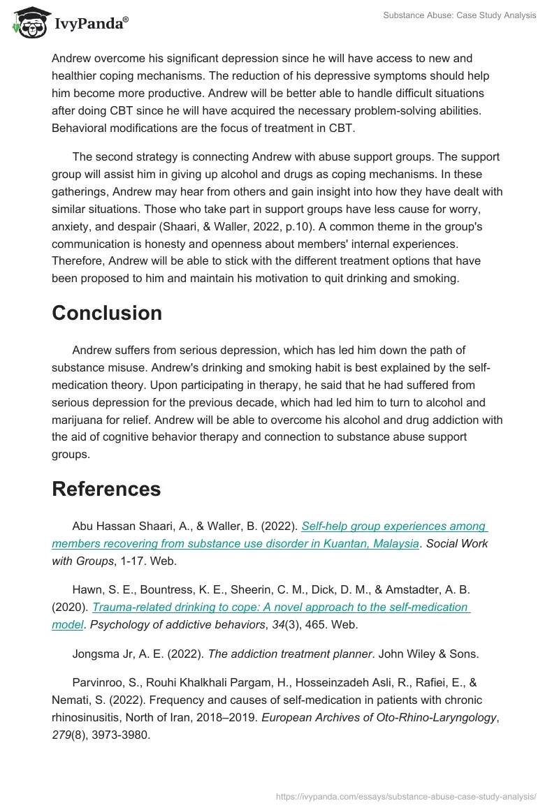 Substance Abuse: Case Study Analysis. Page 4