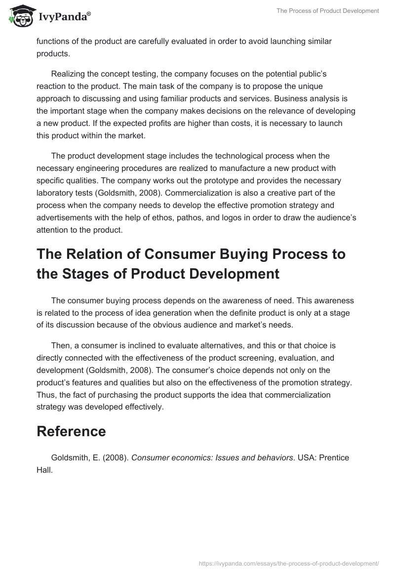 The Process of Product Development. Page 2