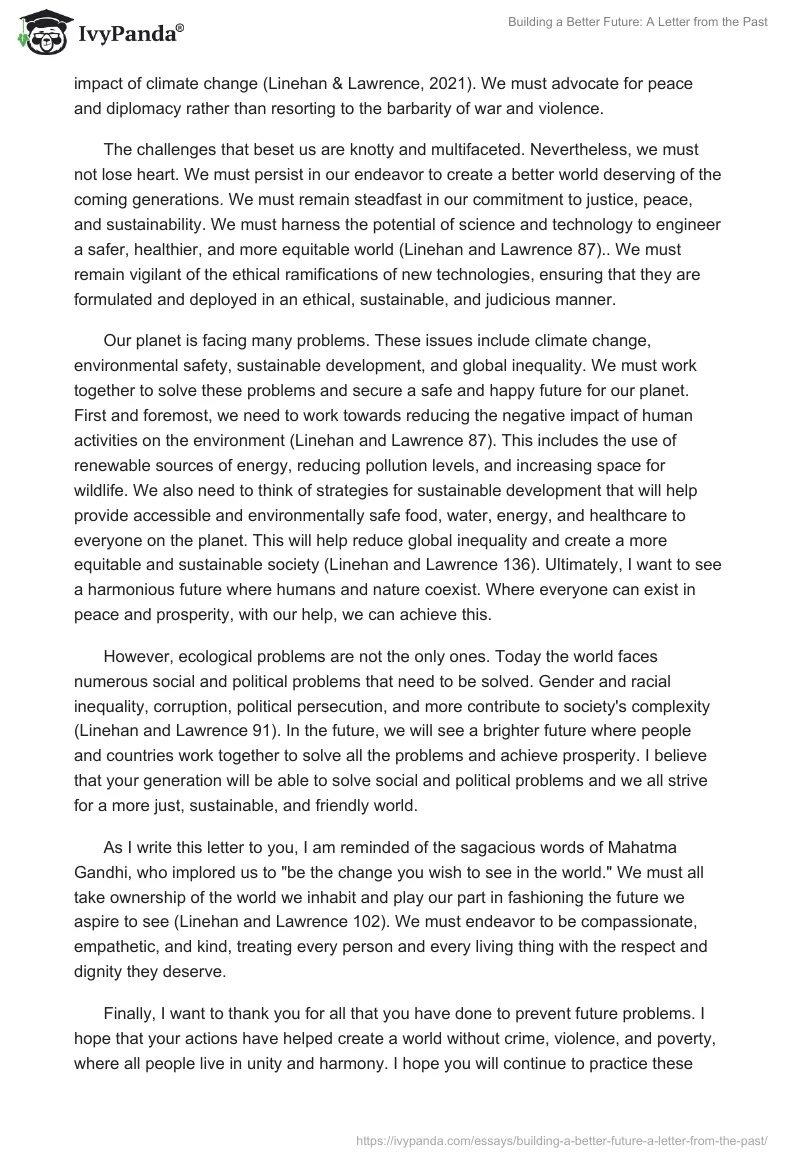 Building a Better Future: A Letter from the Past. Page 2