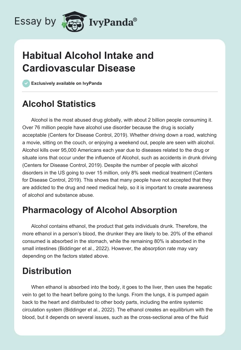 Habitual Alcohol Intake and Cardiovascular Disease. Page 1