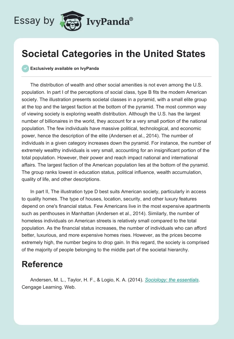 Societal Categories in the United States. Page 1