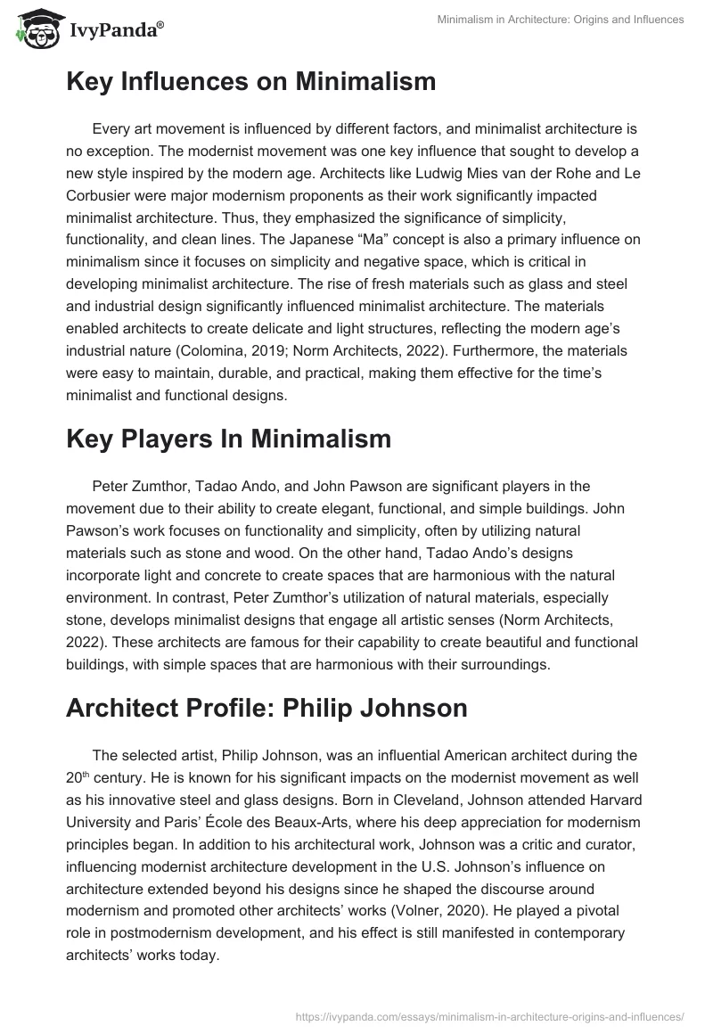 Minimalism in Architecture: Origins and Influences. Page 2