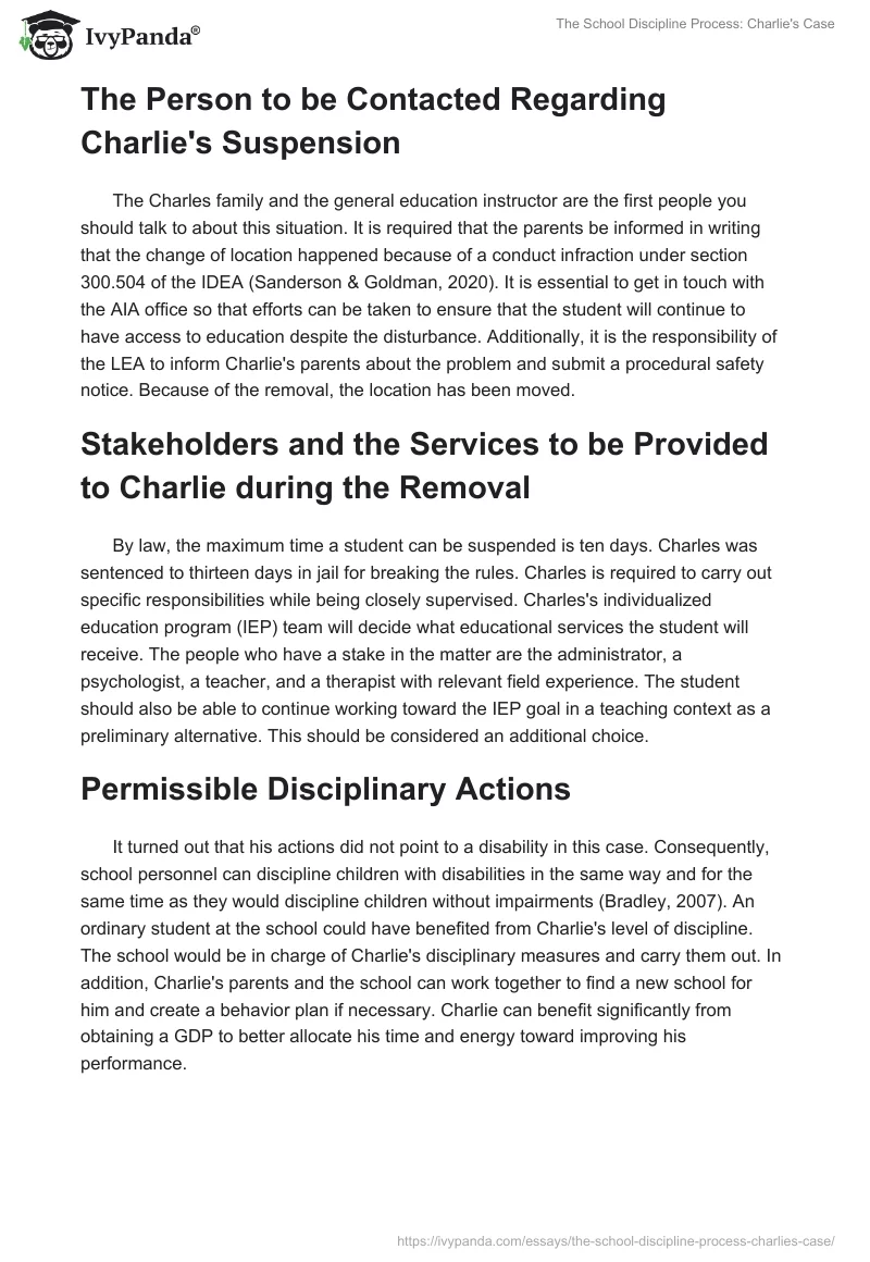 The School Discipline Process: Charlie's Case. Page 2