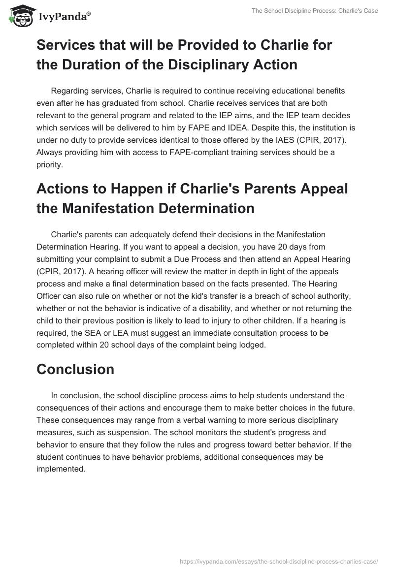 The School Discipline Process: Charlie's Case. Page 3