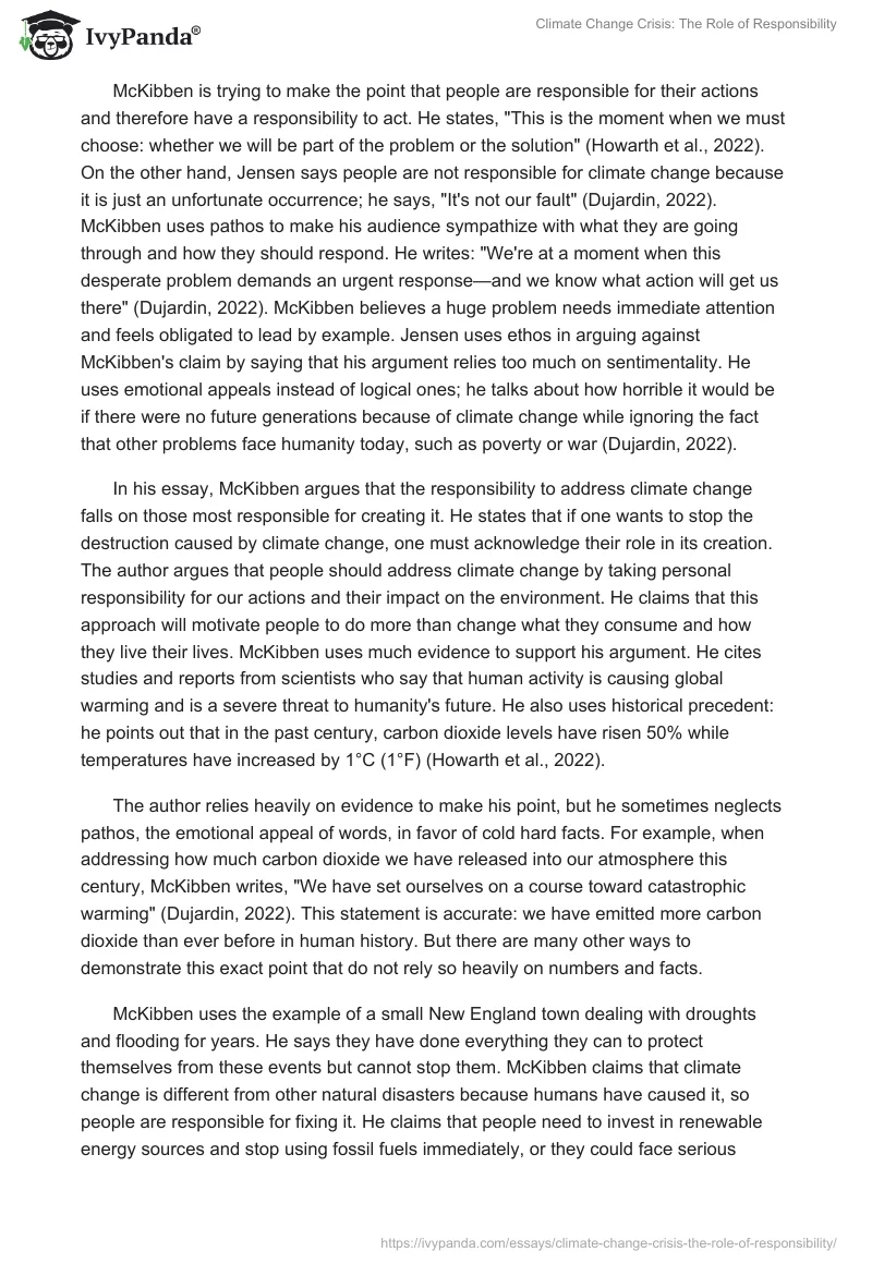 Climate Change Crisis: The Role of Responsibility. Page 2