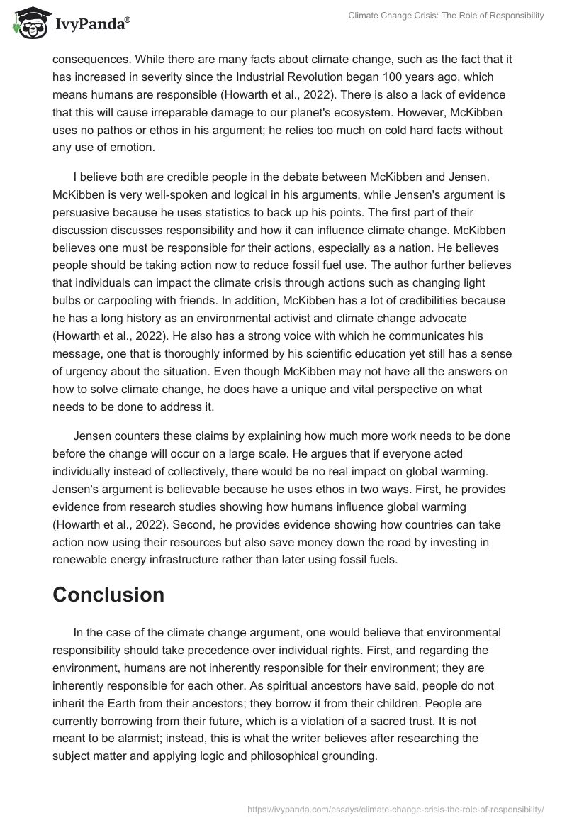 Climate Change Crisis: The Role of Responsibility. Page 3