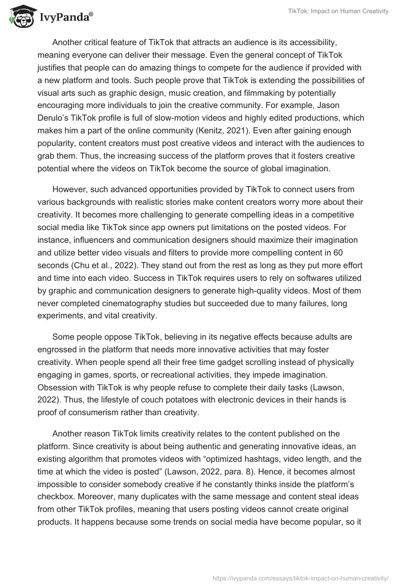 TikTok: Impact on Human Creativity. Page 2