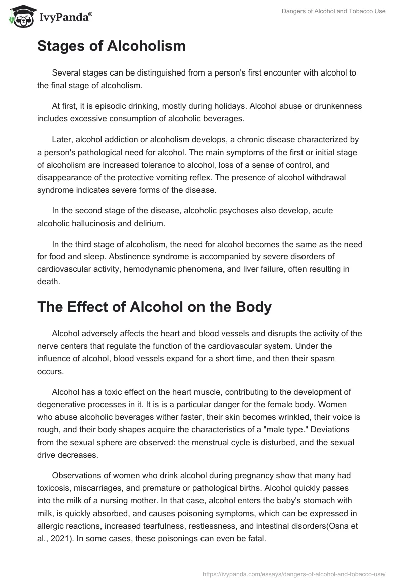 Dangers of Alcohol and Tobacco Use. Page 5