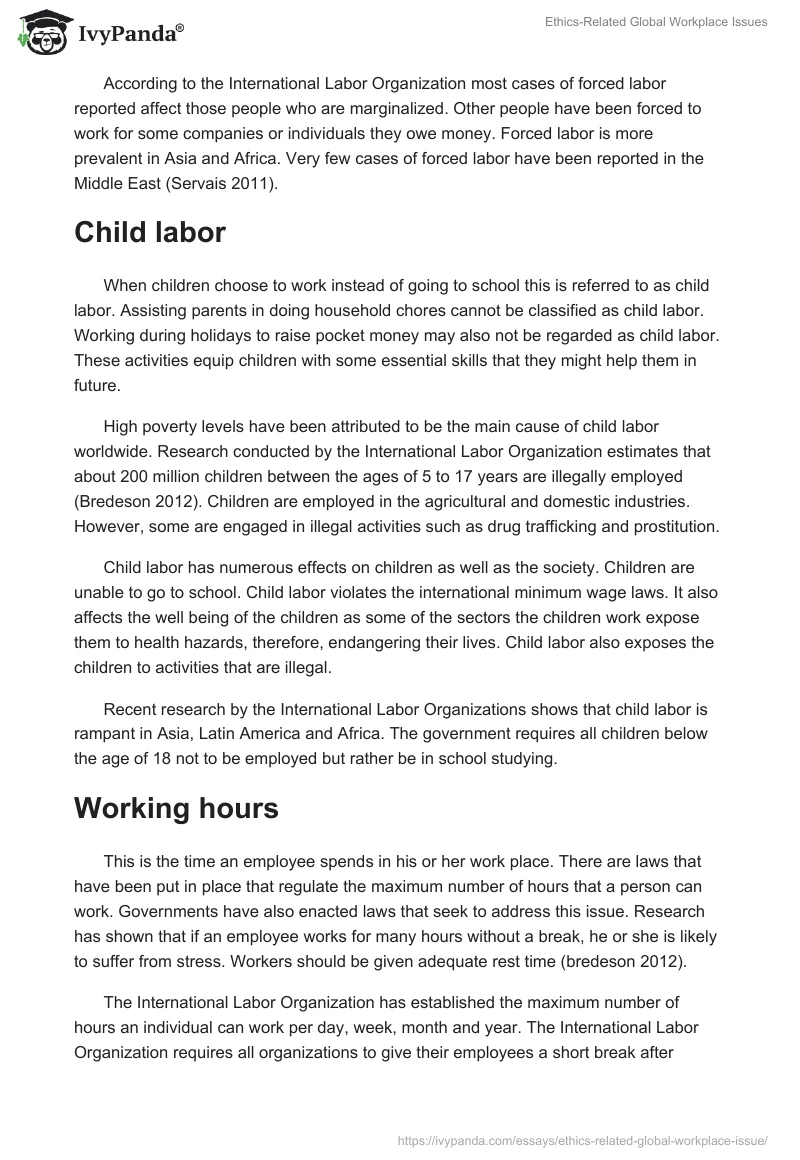Ethics-Related Global Workplace Issues. Page 2