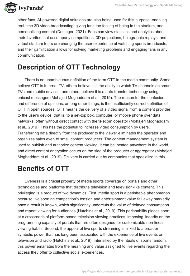 Over-the-Top TV Technology and Sports Marketing. Page 2