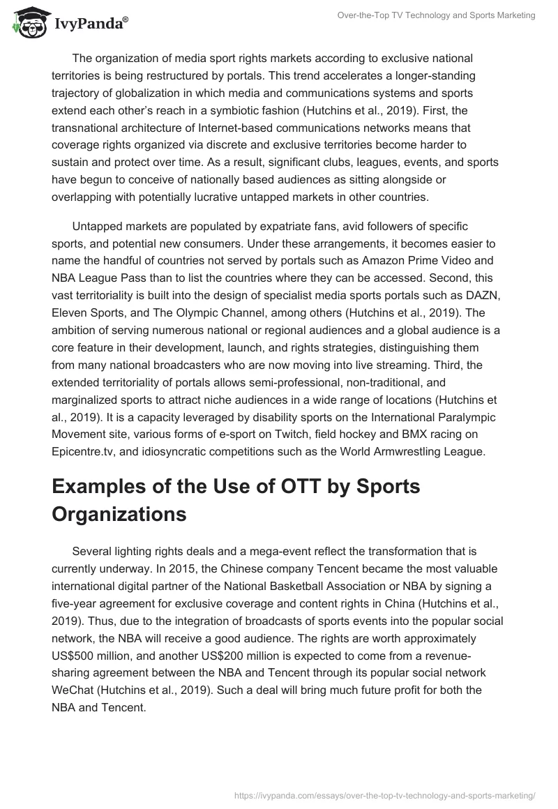 Over-the-Top TV Technology and Sports Marketing. Page 3