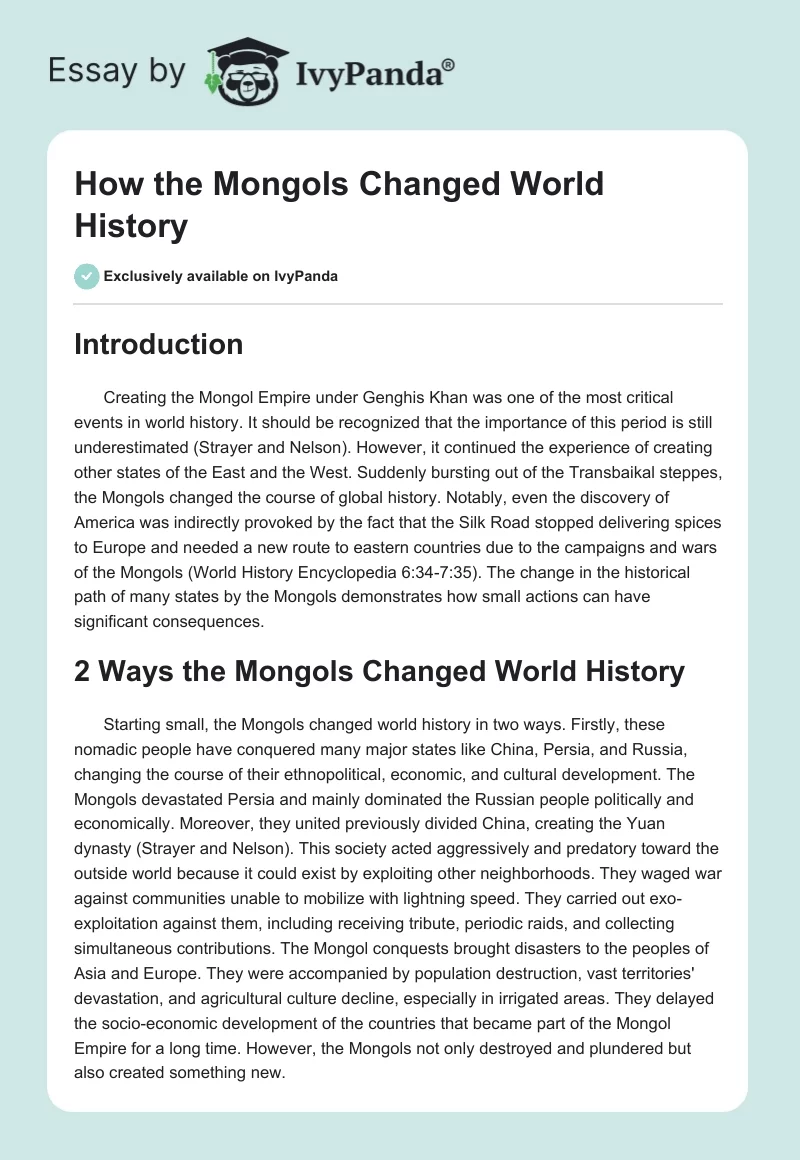 How the Mongols Changed World History. Page 1